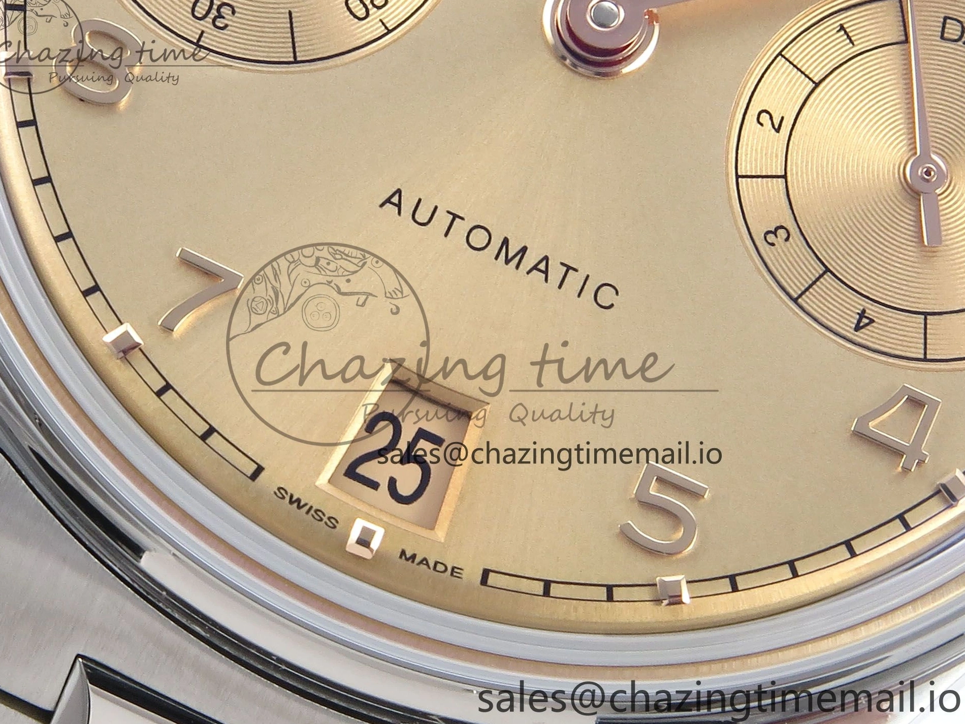 MIROTIME 0312 Portugieser Auto IWC0562B APSF 1:1 Best Edition Gold Dial on SS Bracelet A Reliable 6996